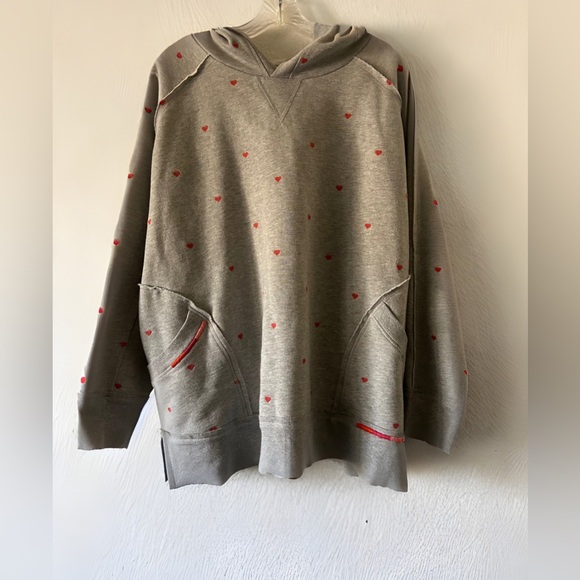 Sundance Sweaters - Sundance Heartsong Heart Embroidery Terry Knit Hoodie Sweatshirt XXL Cotton